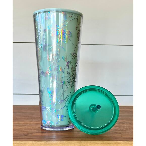 NWT Starbucks Holiday 2022 Color Change Enchanted Forest 24oz Tumbler Mint - Picture 2 of 6